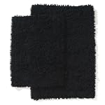 Ruia Home 2-Piece Chenille Shaggy Bath Rug Set, Black
