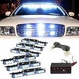 XKTTSUEERCRR 54 LED Emergency Vehicle Strobe Lights Bars Warning Deck Dash Grille White