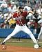 John Smoltz Autographed/Hand Signed Atlanta Braves 8x10 Photo (Red Jersey)