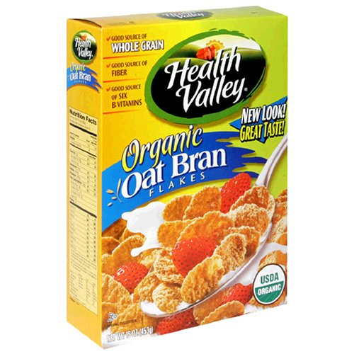 Health Valley Organic Oat Bran Flakes, 16-Ounce Boxes (Pack of 6) by Oat Brans