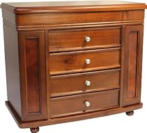 Seya Walnut Burlwood Jewelry Box Necklace Earring Storage Case