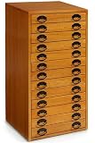 Standard Map Chest 13-drawer Oak