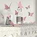 Gefii Mariposa Appear in Gossip Girl 12pcs/Pack 3D Decorative Butterflies Removable Wall Art Stickers Wedding Decor (Pink)