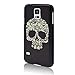 Seedan Flower Skull Painted PC Hard Case for Samsung Galaxy S5 i9600 Protective Back Black Cover Skin
