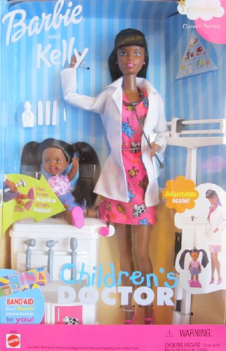 CHILDREN'S DOCTOR Barbie and Kelly Doll AA PEDIATRICIAN I Can Be... CAREER Series (2000)