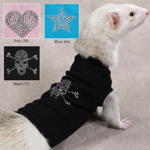 Biddie Buddies Ferret Rhinestone Tee Med Black