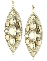 Ted Rossi "Sorbet Shine" Embossed Leather Gem Edge Earrings