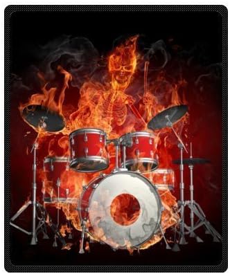 Custom rock flaming drum set/drum kit musical instrument 58 x 80 inches (Medium)