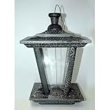 Solid Wood Antique Hanging Bird Table / Feeder - Black