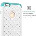 iPhone 6S Case,EC™ [Shockproof] Apple iPhone 6S Case, Heavy Duty Dual Layer Hybrid Stud Rhinestone Bling Protection Cover Case for Apple iPhone 6S / 6 (A White+Turquoise)