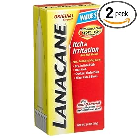 Lanacane Cream, Itch & Irritation, Original Strength, 2.6-Ounce Boxes (Pack of 2)
