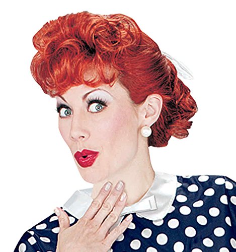 UHC I Love Lucy Lucille Ball Red Curly Wig Halloween Adult Costume Accessory
