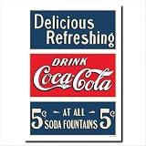 24 Coca Cola Soda Fountain Stretched Canvas Art by 