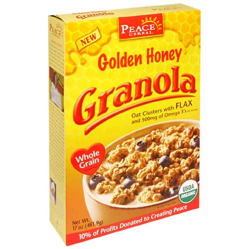 Peace Cereal Golden Honey Granola with Flax, 17-Ounce Boxes (Pack of 6) by Golden Temple