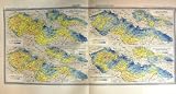 1935 Map Czechoslovakia Srazky Precipitations Colour