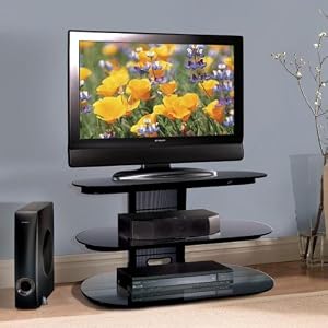 42 Flat Panel TV Stand in Gloss Black Glass by