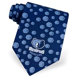 Men's Memphis Grizzlies Conservative Silk Tie by NBA in Blue