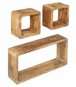 Juego de 3 cubos para la Sala, estilo antiguo, Estantería para pared