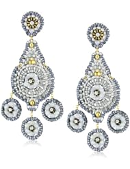 Miguel Ases Opalite 3-Drop Chandelier Earrings