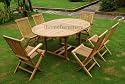 NEW TEAK Garden Furniture Round Extend Table 6 Chairs