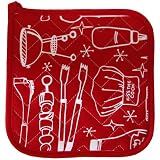 8 Potholder - BBQ Tools Red