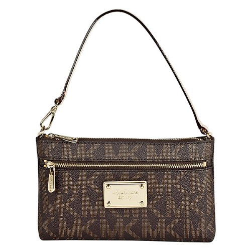 Michael Kors Jetset Brown PVC Wristlet