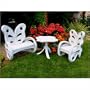 Flower House FHWBSET3W Wicker Butterfly Garden Set, White