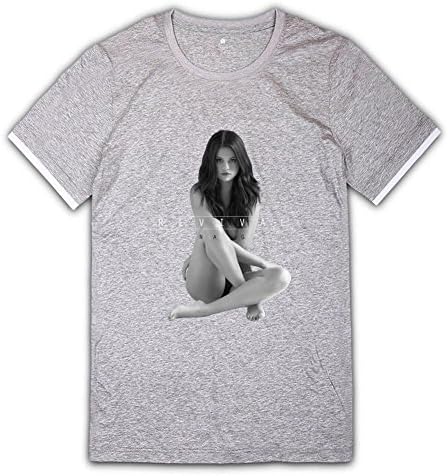Shhdg Selena Gomez The Revival Tour 2016 Rock Concert Man Mercerized Cotton T-shirt Light Grey XL