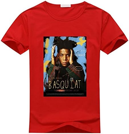 Feqi Men's Jean Michel Basquiat Short Sleeve Cotton Diy T-Shirt For Men X-Large Red
