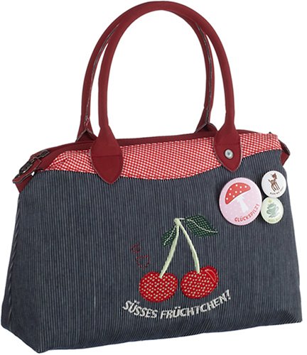 Adelheid – Werkstatt des wahren Glücks Süsses Früchtchen Handtasche 111010070, Damen Henkeltasche, blau, (blau-weiss streifen 257), 21×7,5×22