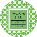 Baby Keepsake: Green Grass Circles Spring Theme Personalized Travel Candle Favors - U (Set of 24)