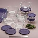 Pyrex Storage 18-Piece Round Set, Clear with Blue Lids
