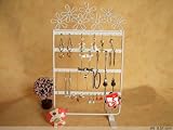 Christmas Gift: Decorative Flower White Jewelry Stand Holder Organizer For Earrings Necklaces Bracelets