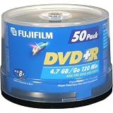 Fujifilm Media 25303051 DVD+R 4.7 GB 120 Minutes 16X Storage Media - 50 Pack Spindle