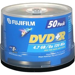 Fujifilm Media 25303051 DVD+R 4.7 GB 120 Minutes 16X Storage Media - 50 Pack Spindle