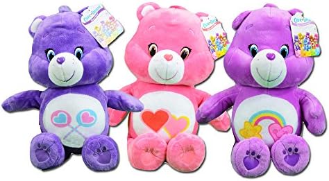 Care Bear Plush 3 Pack - Share Bear, Love-a-Lot Bear, Best Friend Bear 13 inches