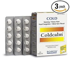 Boiron Homeopathic Medicine Coldcalm Tablets for Colds, 60-Count Boxes (Pack of 3) by Boiron