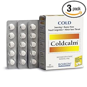 Boiron Homeopathic Medicine Coldcalm Tablets for Colds, 60-Count Boxes (Pack of 3) by 