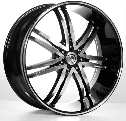 22"B14-Black/Machined Wheels - 8" Huge Size Lip