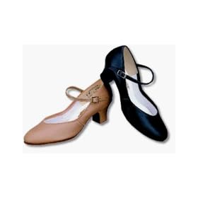 Women's Black Leather Tap Queen Dance Shoes