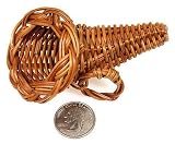 Package of 12 Mini Lacquered Cornucopia Horn of Plenty Baskets