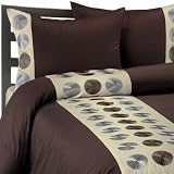 4 PC. PRESTON URBAN RETRO OVERSIZED COMFORTER SET CHOCOLATE BROWN LIGHT BLUE by 