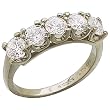 Platinum Five Stone Diamond Anniversary Band