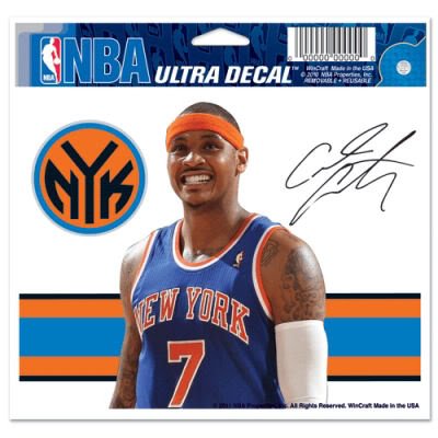 New York Knicks Carmelo Anthony 4x6 Ultra Decal Window Cling