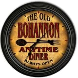 Bohannon 's Family Diner Black Cascading Pub Style Wall Clock