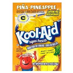 Kool-Aid Aguas Frescas Pina Pineapple Unsweetened Soft Drink Mix, 0.14-Ounce Packets (Pack of 96)