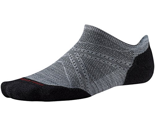 Smartwool PhD Run Light Elite Micro Sock - Light Gray/Black Large