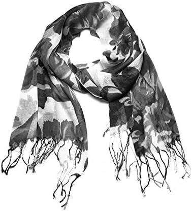 Women's Long Chiffon Scarf Wraps Shawl Stole Soft Scarves (F2-gray)