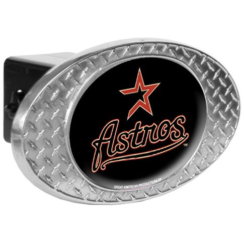 MLB Houston Astros Metal Diamond Plate Trailer Hitch Cover