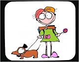 Mouse Pad with backpack, dog, leash, flower, collar